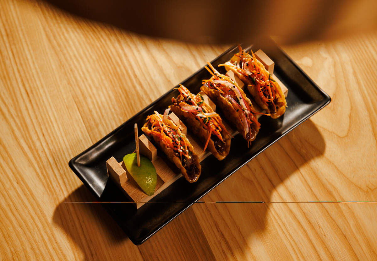 Crispy Peking duck tacos at Imoto in Coral Gables.